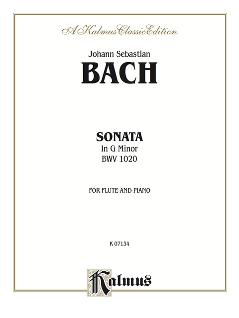 Cover image for book Sonata in G Minor, BWV 1020: For Flute Solo