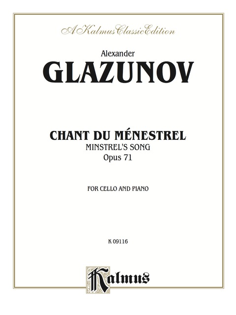 Cover image for book Chant du Menstrel, Opus 71: For Cello and Piano