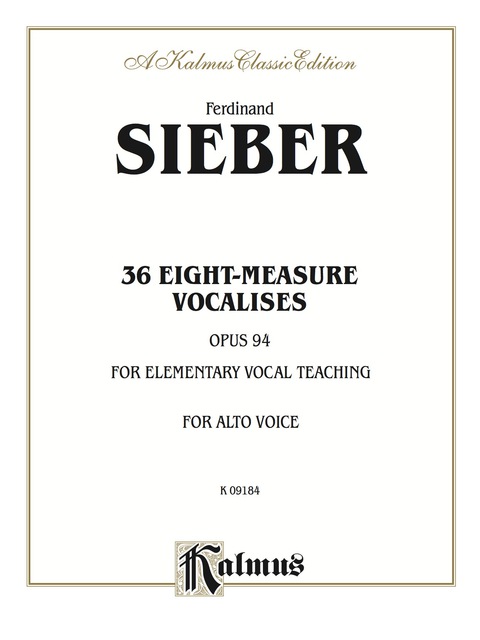 Cover image for book 36 Eight-Measure Vocalises for Elementary Teaching, Opus 94: For Alto Voice