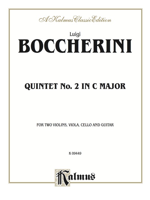 Cover image for book Quintet No. 2 in C Major: For Two Violins, Viola, Cello and Guitar