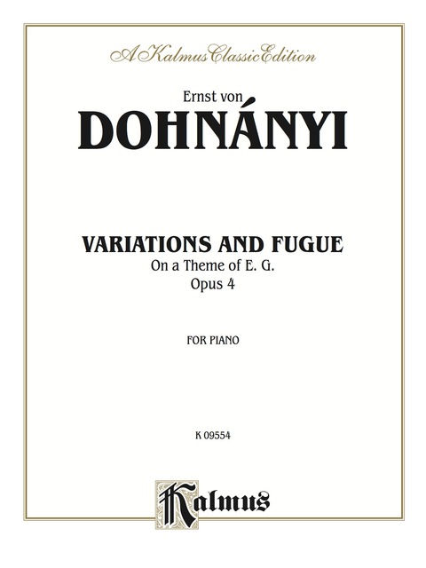 Cover image for book Variation & Fugue on a Theme of E. G., Opus 4: For Piano Solo
