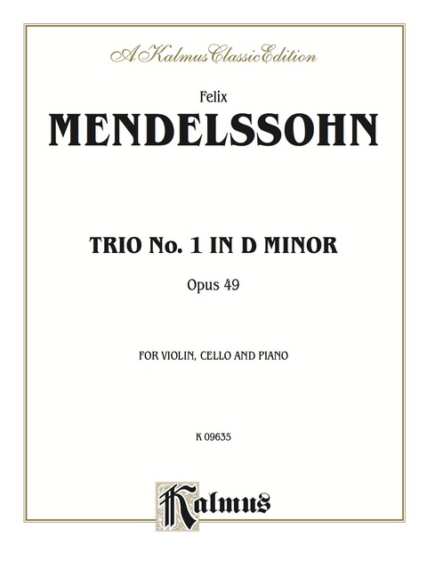Cover image for book Trio in D Minor, Opus 49: For Violin, Cello and Piano