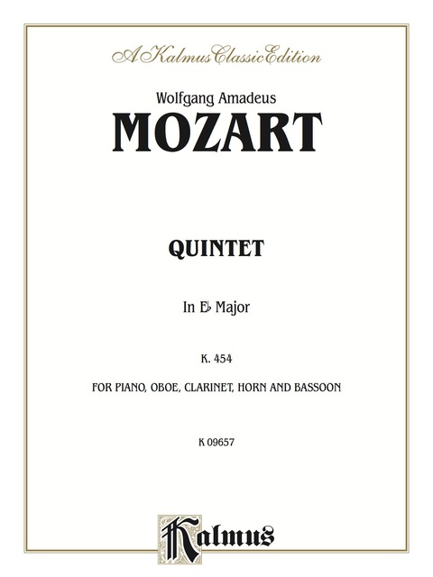 Cover image for book Quintet in E-flat, K. 452: For Piano, Oboe, Clarinet, Horn and Bassoon