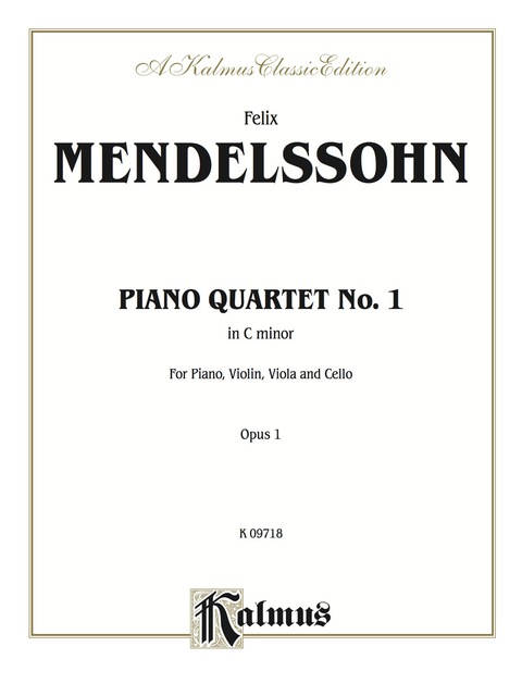 Cover image for book Piano Quartet No. 1 in C Minor, Opus 1: For Piano, Violin, Viola and Cello