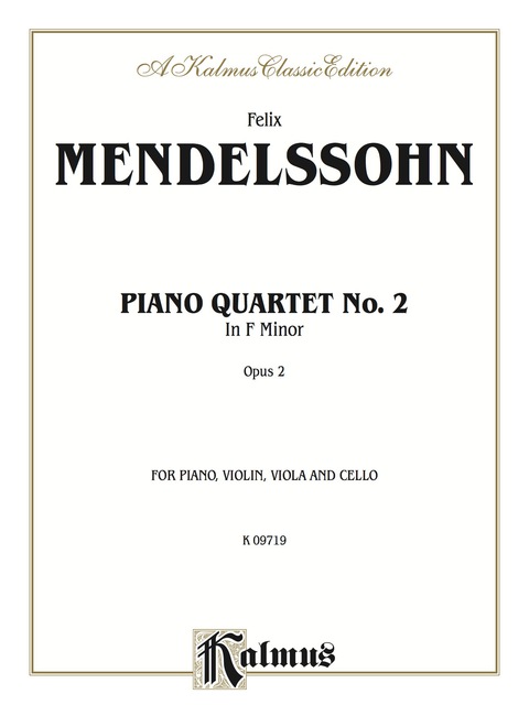 Cover image for book Piano Quartets No. 2 in F Minor, Opus 2: For Piano, Violin, Viola and Cello
