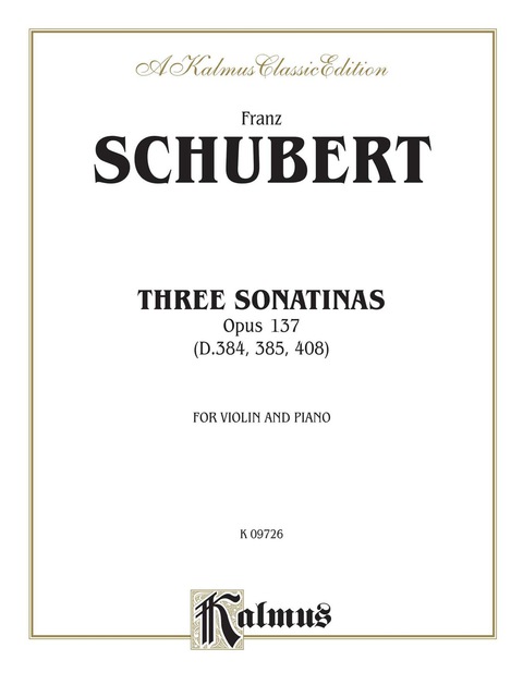 Cover image for book Three Sonatas, Opus 137: For Violin and Piano