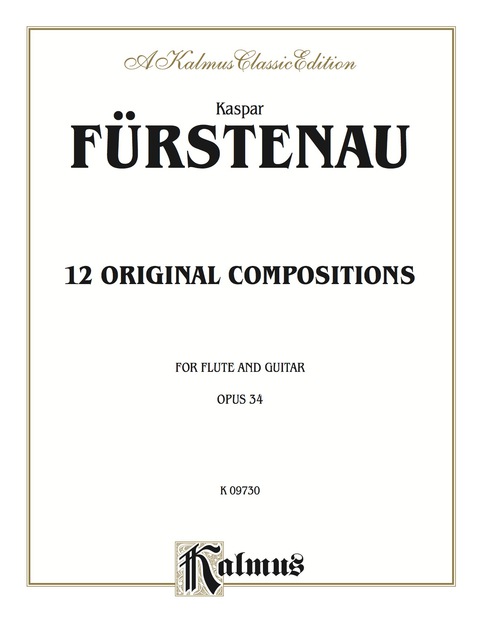 Cover image for book 12 Original Compositions, Opus 34: For Flute and Guitar