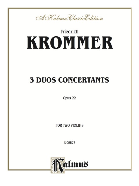 Cover image for book Three Duos Concertants, Opus 22: For Two Violins