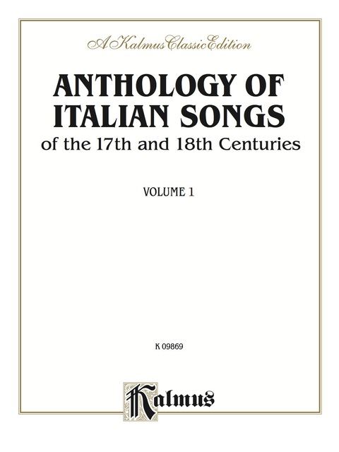 Cover image for book Anthology of Italian Songs (17th & 18th Century), Volume I: Vocal Collection