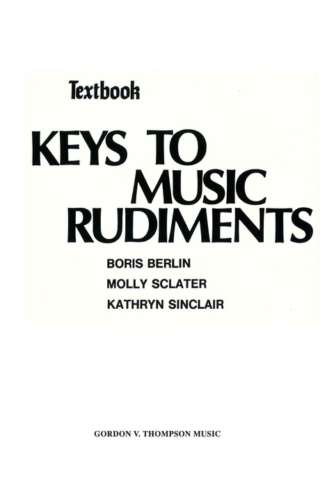 Cover image for book Keys to Music Rudiments: Textbook
