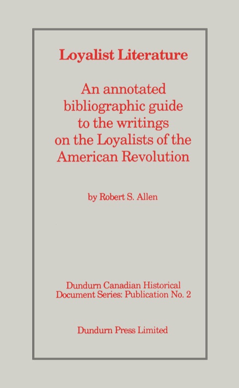 Cover image for book Loyalist Literature
