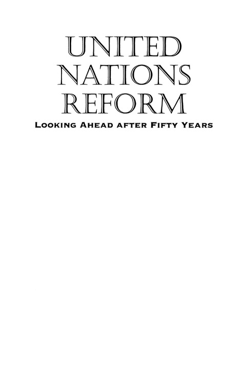 Cover image for book United Nations Reform