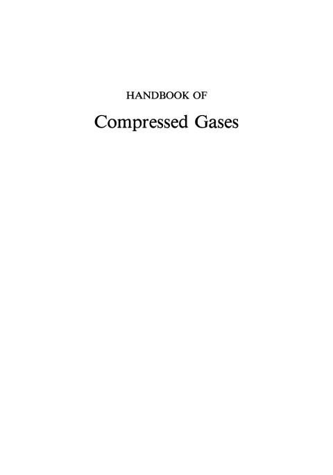 Cover image for book Handbook of Compressed Gases