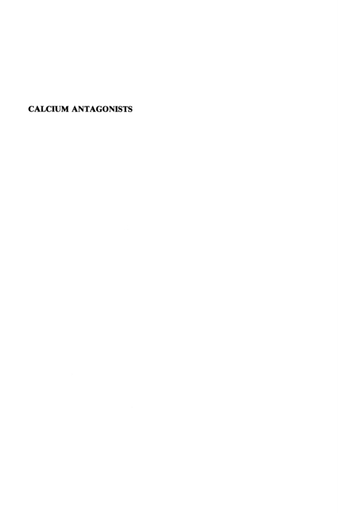Cover image for book Calcium Antagonists