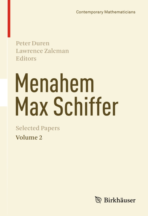 Cover image for book Menahem Max Schiffer: Selected Papers Volume 2