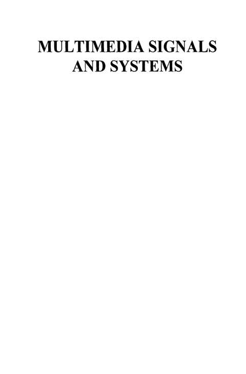 Cover image for book Multimedia Signals and Systems