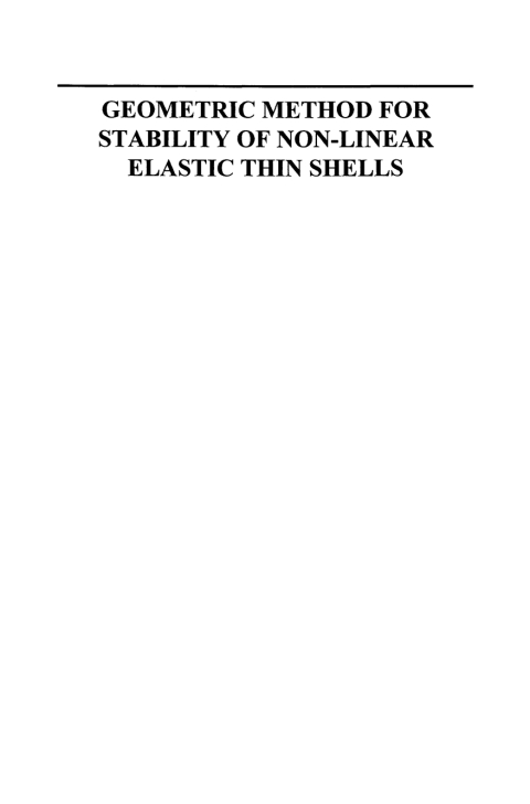 Cover image for book Geometric Method for Stability of Non-Linear Elastic Thin Shells