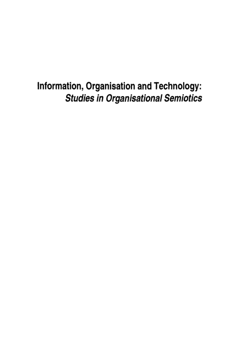 Cover image for book Information, Organisation and Technology