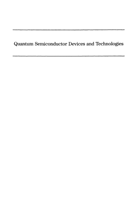 Cover image for book Quantum Semiconductor Devices and Technologies