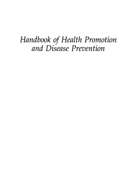 Cover image for book Handbook of Health Promotion and Disease Prevention