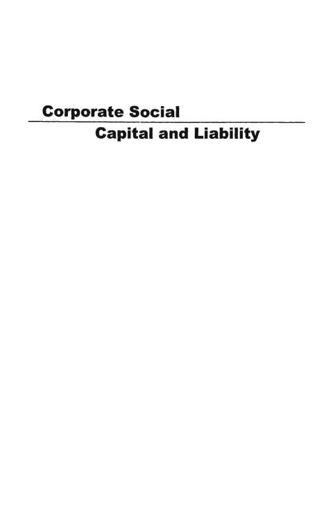 Cover image for book Corporate Social Capital and Liability