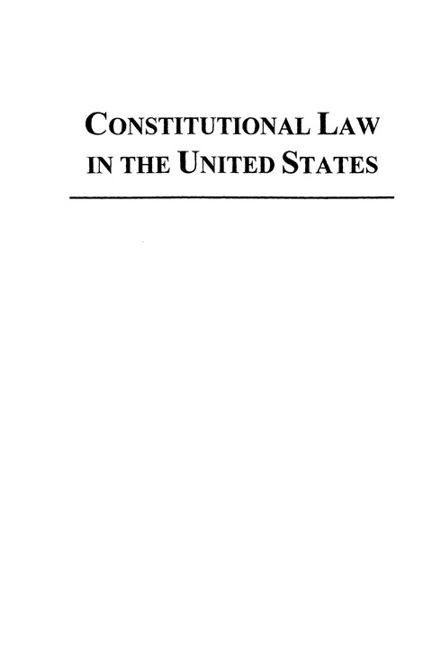 Cover image for book Constitutional Law in the United States
