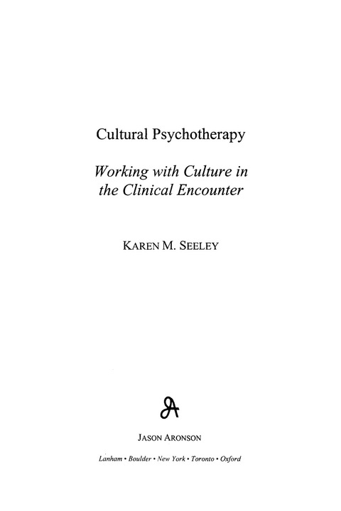 Cover image for book Cultural Psychotherapy