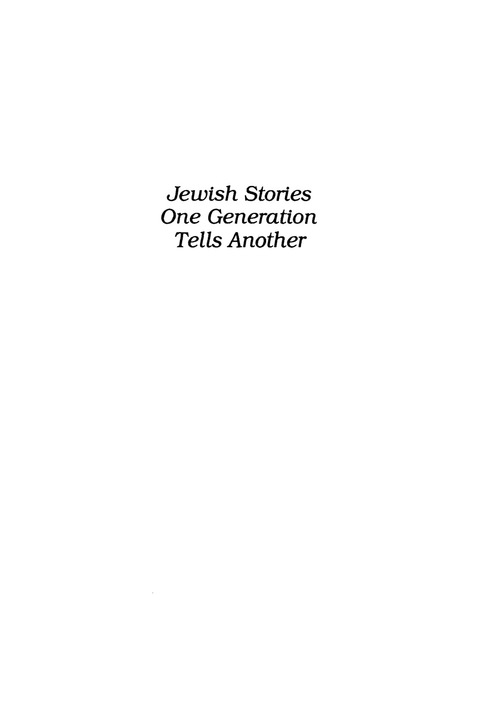 Cover image for book Jewish Stories One Generation Tells Another
