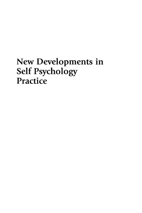 Cover image for book New Developments in Self Psychology Practice