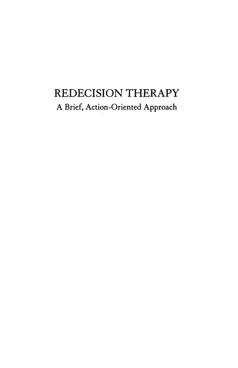 Cover image for book Redecision Therapy