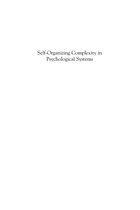 Cover image for book Self-Organizing Complexity in Psychological Systems