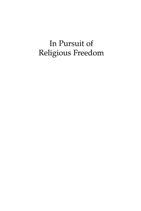 Cover image for book In Pursuit of Religious Freedom