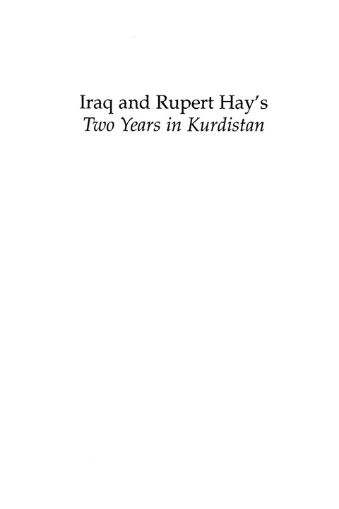 Cover image for book Iraq and Rupert Hay's Two Years in Kurdistan