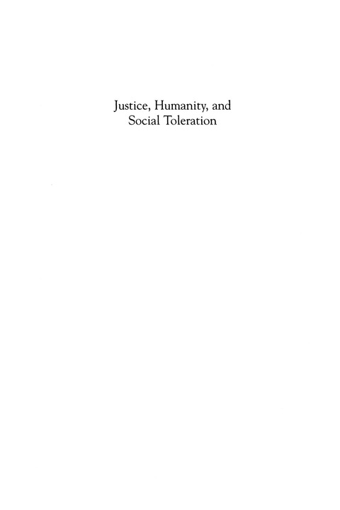 Cover image for book Justice, Humanity and Social Toleration