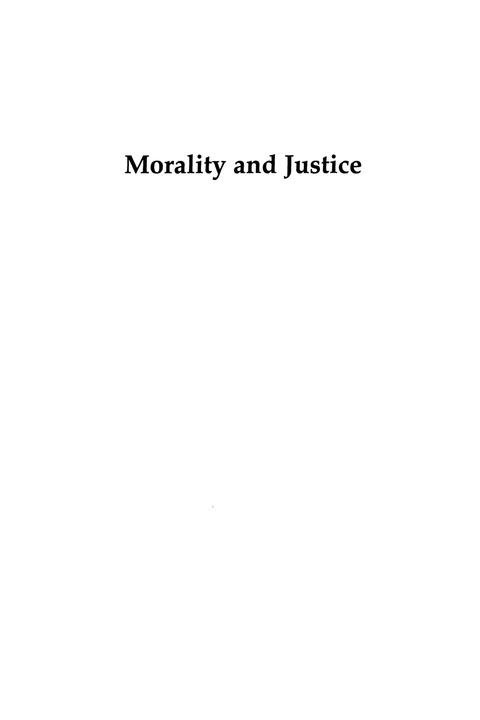 Morality and Justice 