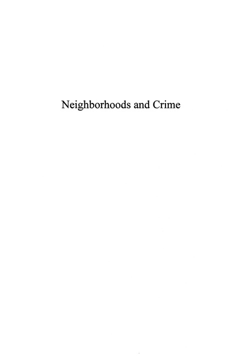Cover image for book Neighborhoods and Crime