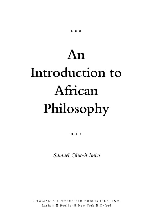 Cover image for book An Introduction to African Philosophy