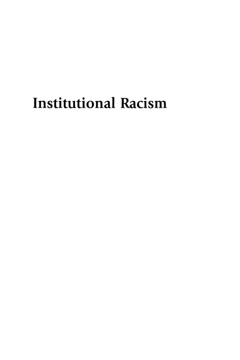 Cover image for book Institutional Racism