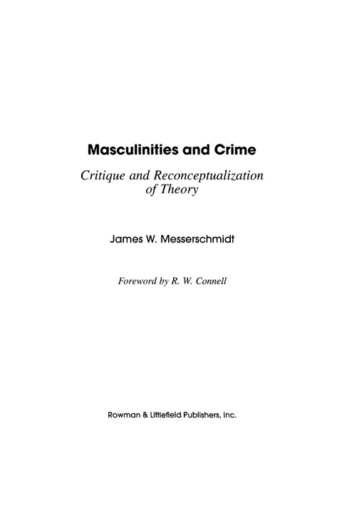 Cover image for book Masculinities and Crime