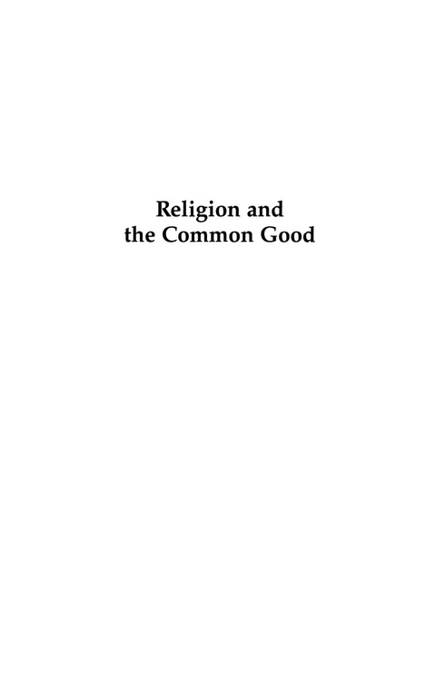 Cover image for book Religion and the Common Good
