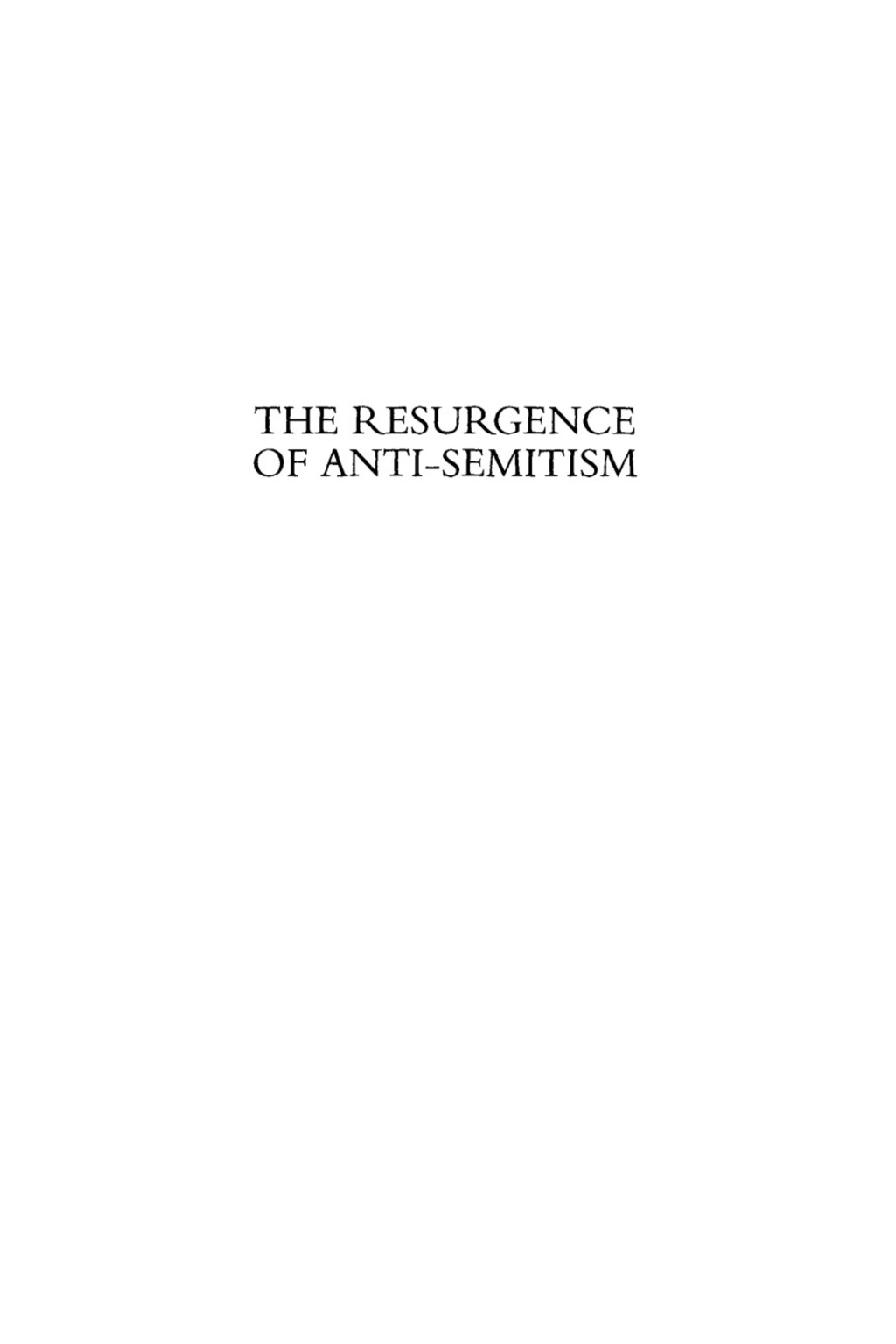 The Resurgence of Anti-Semitism (eBook Rental) - Bernard Harrison,