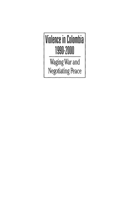 Cover image for book Violence in Colombia, 1990-2000