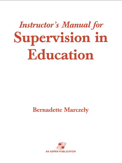 Cover image for book Supervision in Education