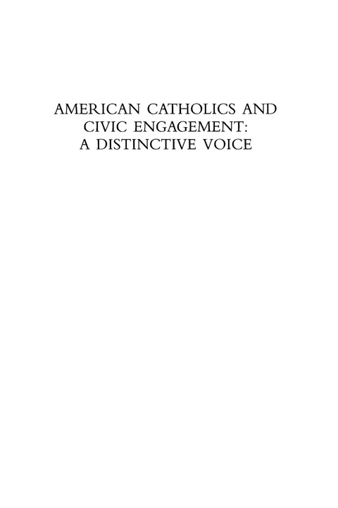 Cover image for book American Catholics and Civic Engagement