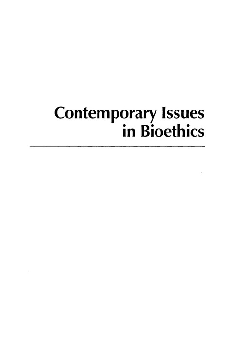 Cover image for book Contemporary Issues in Bioethics