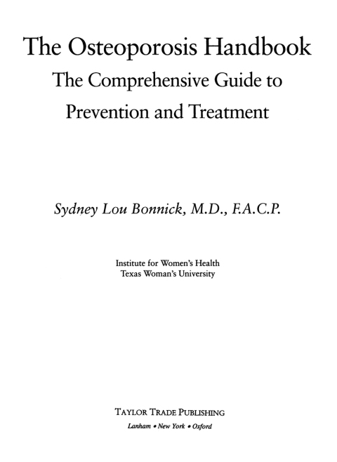 Cover image for book The Osteoporosis Handbook