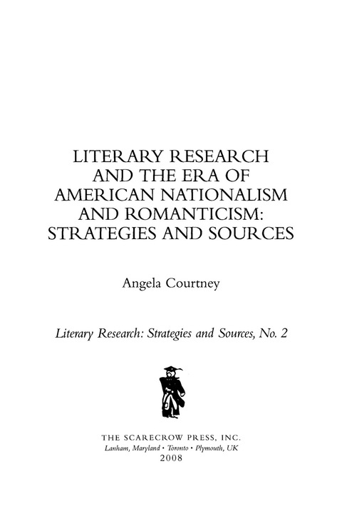 Cover image for book Literary Research and the Era of American Nationalism and Romanticism