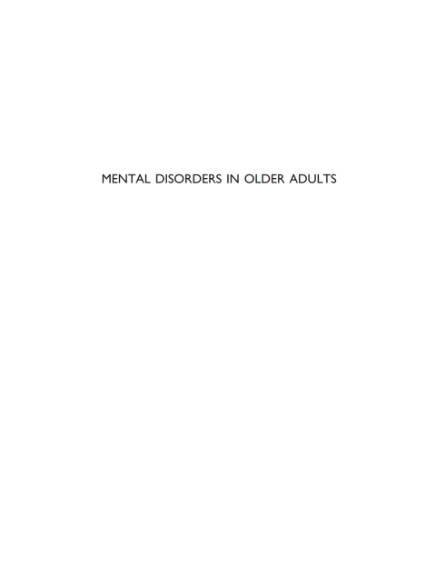 Cover image for book Mental Disorders in Older Adults