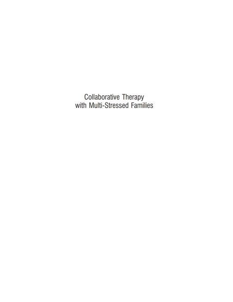 Cover image for book Collaborative Therapy with Multi-Stressed Families