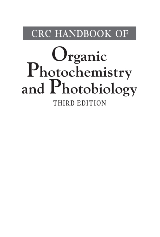 CRC Handbook of Organic Photochemistry and Photobiology, Third Edition - Two Volume Set